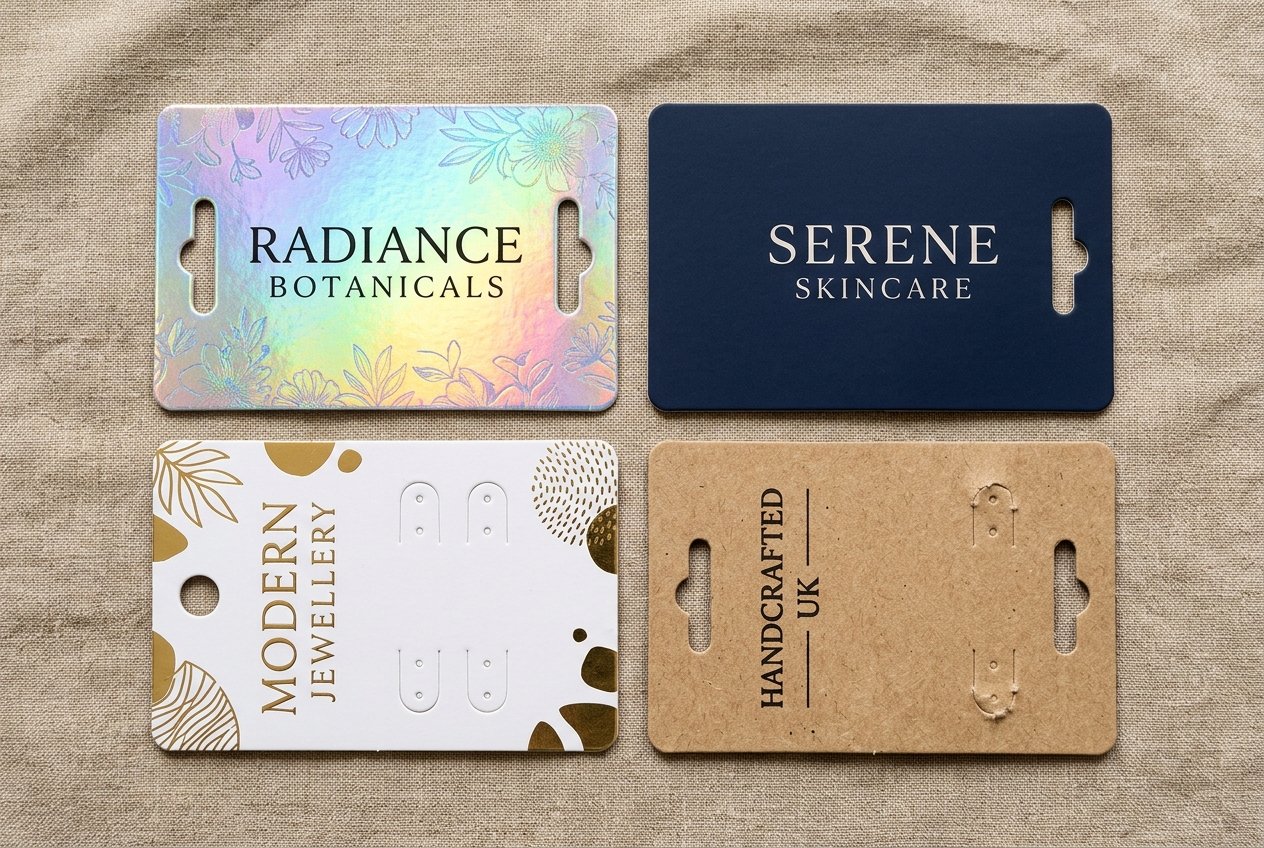 Backing Card Finishes and Die-Cut Guide - Holographic Foil, Matte Lamination, Kraft Board and Earring Slots