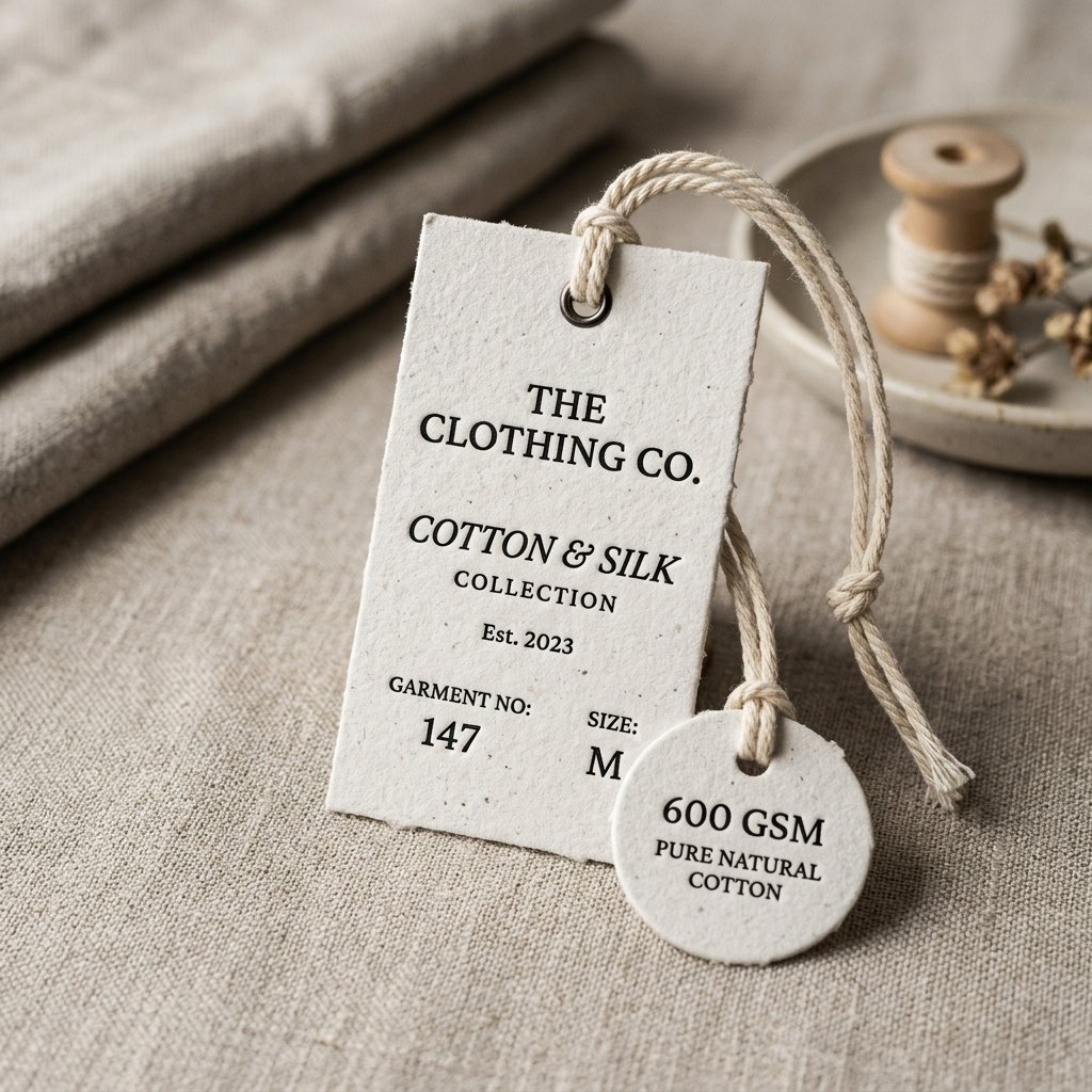 Heavyweight Cotton & Silk Card Swing Tickets Swing Ticket Sample