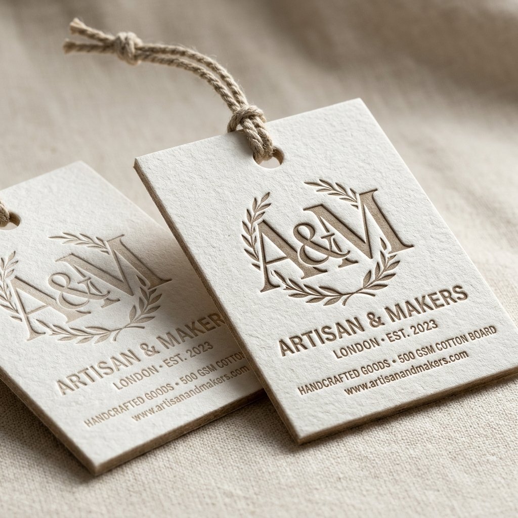 Embossed & Debossed Swing Tickets Swing Ticket Sample