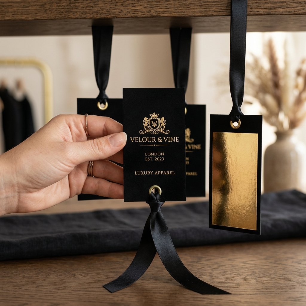 Luxury Gold Foil Swing Tags Swing Ticket Sample