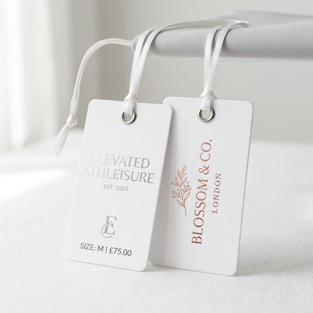 Metallic Silver & Rose Gold Foil Swing Tags Swing Ticket Sample