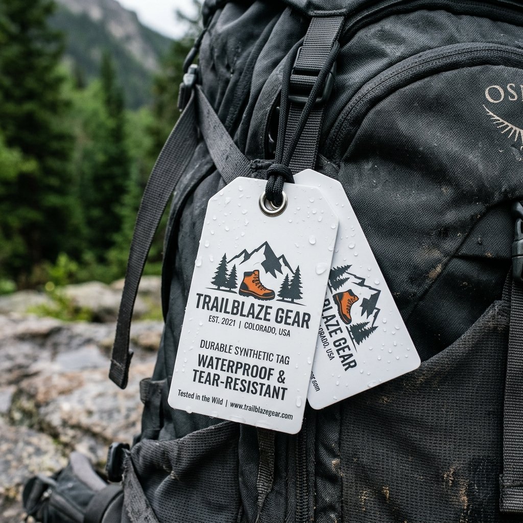 Waterproof & Tear-Resistant Synthetic Swing Tags Swing Ticket Sample