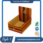 "Eye-catching cardboard display box showcasing products in retail environment"