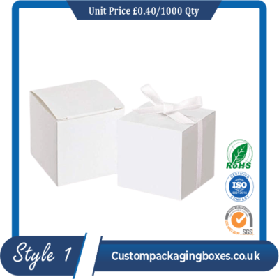 Pack of 100 White Small Gift Boxes with Ribbon sample #1