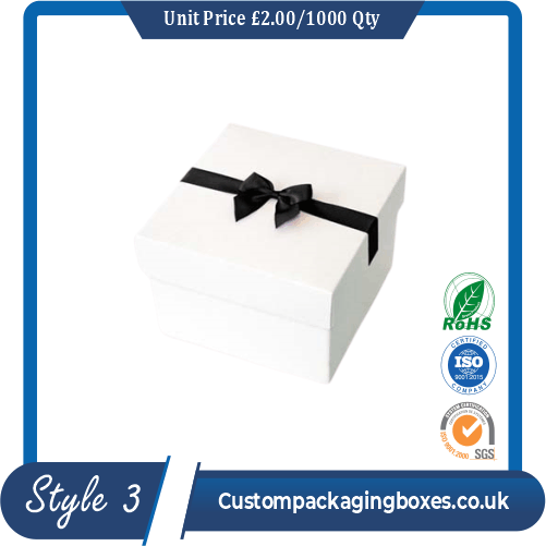 Pack of 100 White Small Gift Boxes with Ribbon sample #3